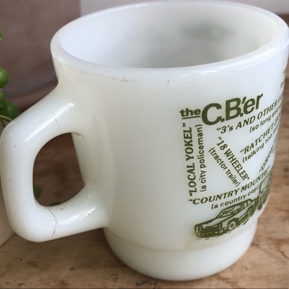 Vintage Fire King the CB'er Trucker Slang Milk Glass Coffee Mug - Picture 5 of 8